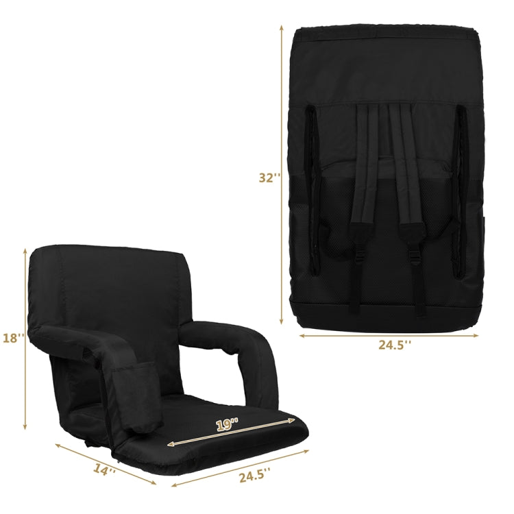 [US Warehouse] 2 PCS 21 inch Simple Style Stadium Waterproof Cushion Grandstand Chair with Beverage Bag