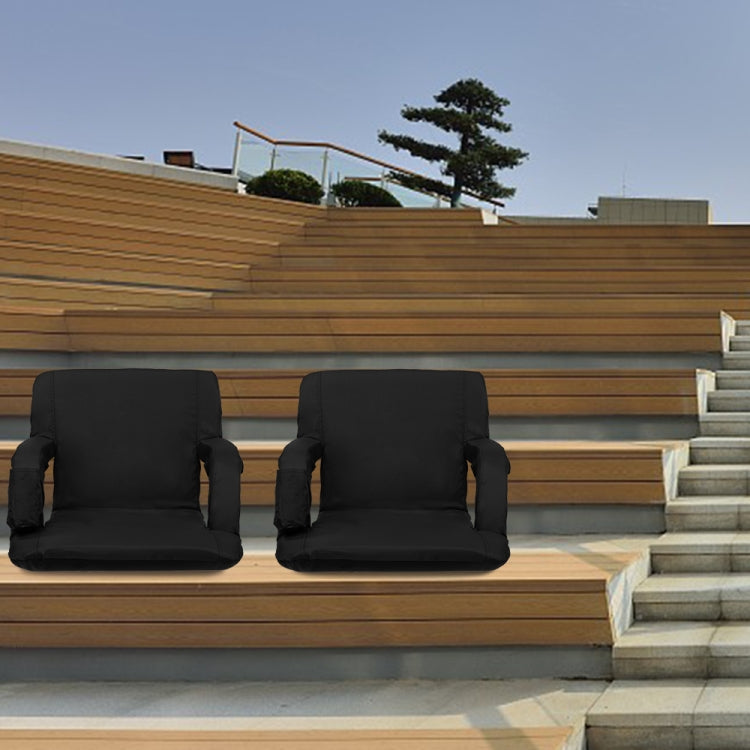 [US Warehouse] 2 PCS 21 inch Simple Style Stadium Waterproof Cushion Grandstand Chair with Beverage Bag