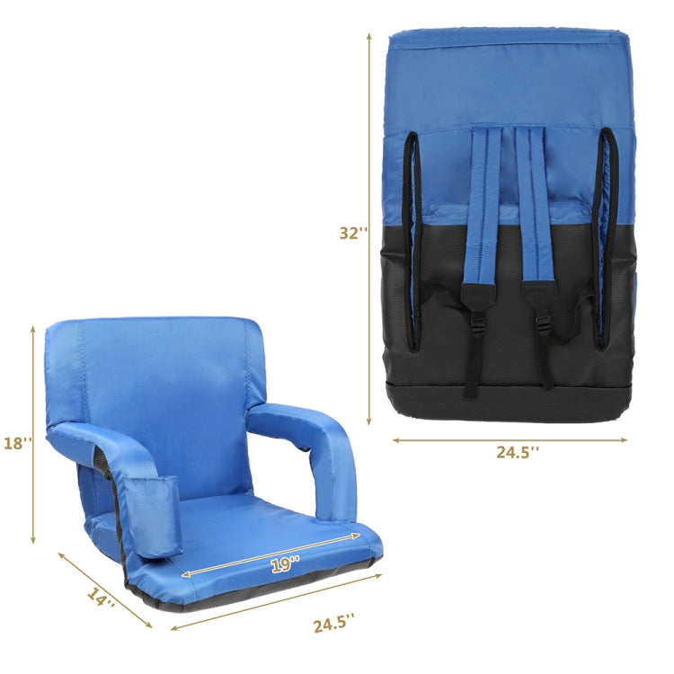 [US Warehouse] 2 PCS 21 inch Simple Style Stadium Waterproof Cushion Grandstand Chair with Beverage Bag