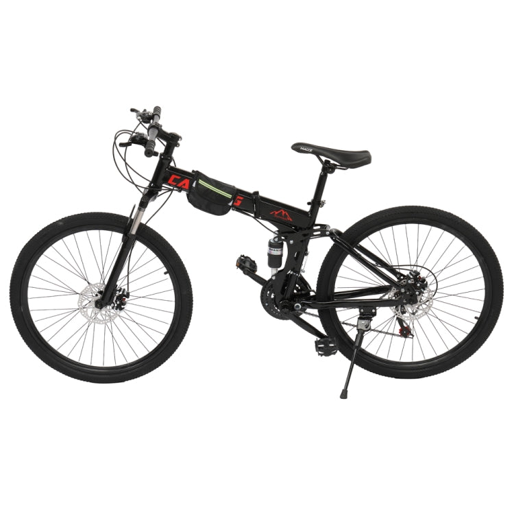 [US Warehouse] 24 inch 21-speed Foldable Mountain Bike with Riding Bag