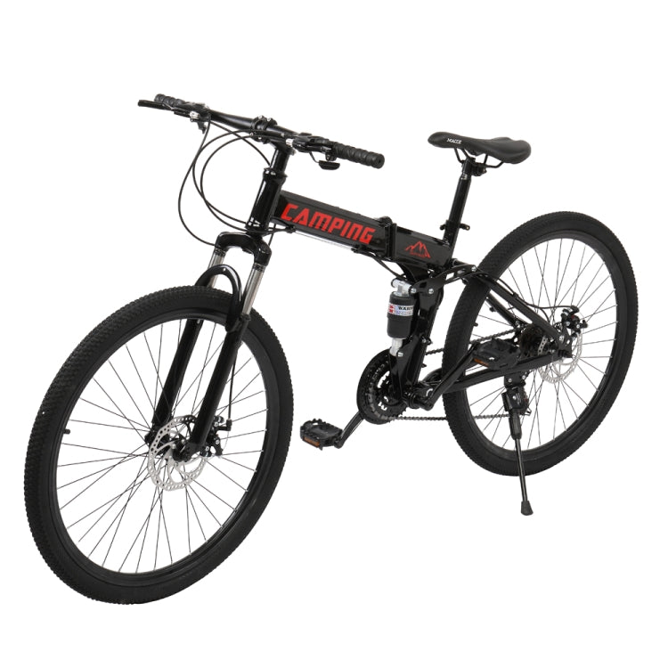 [US Warehouse] 24 inch 21-speed Foldable Mountain Bike with Riding Bag