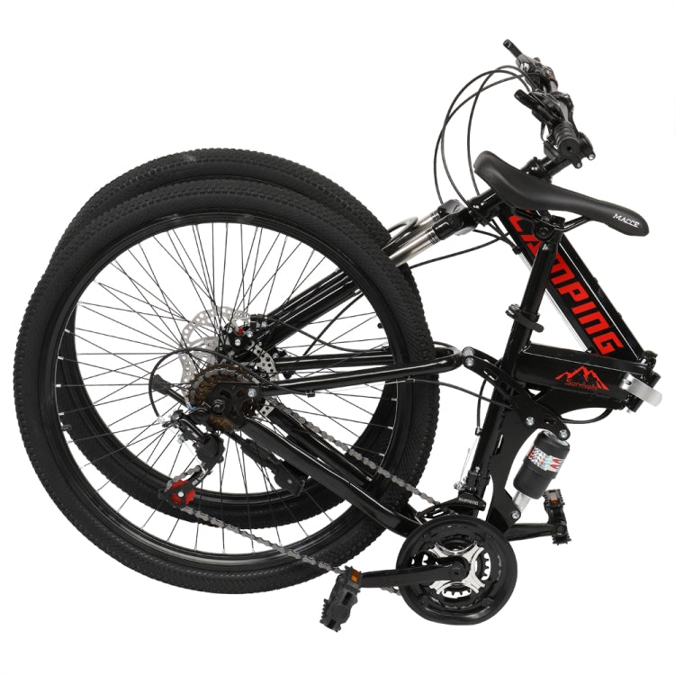 [US Warehouse] 24 inch 21-speed Foldable Mountain Bike with Riding Bag