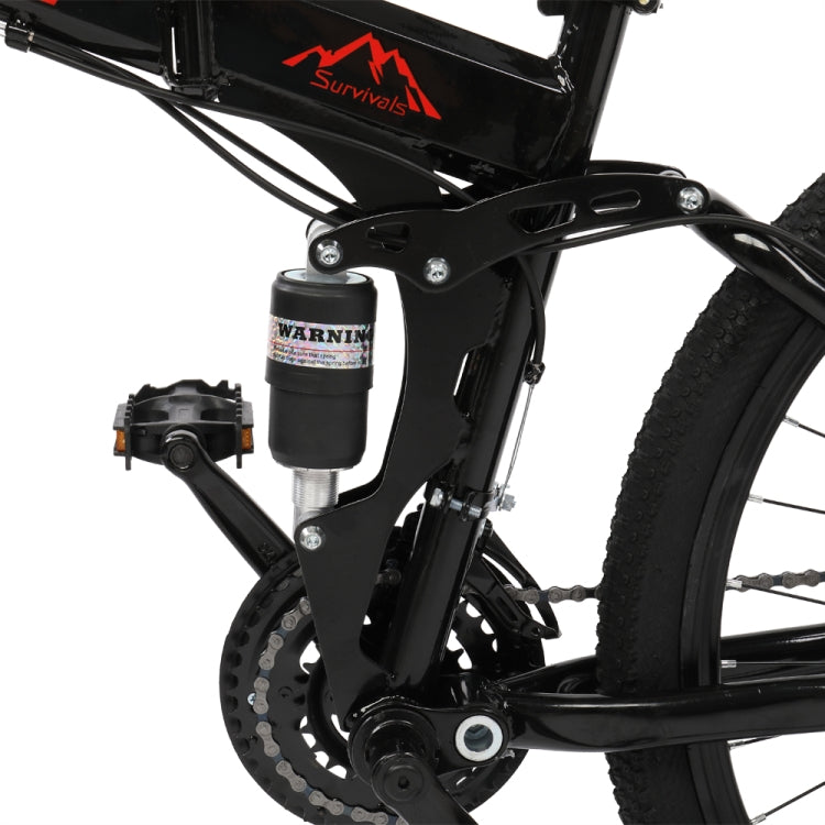 [US Warehouse] 24 inch 21-speed Foldable Mountain Bike with Riding Bag