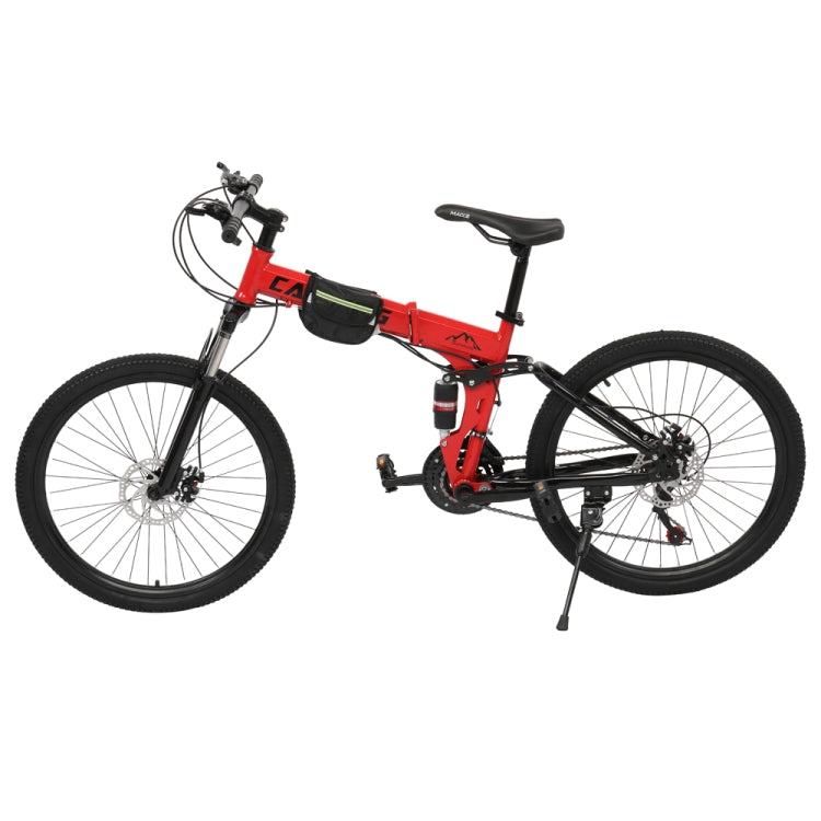 [US Warehouse] 24 inch 21-speed Foldable Mountain Bike with Riding Bag