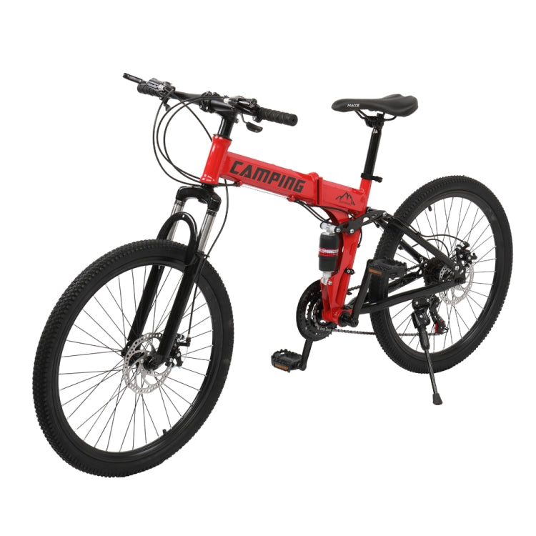 [US Warehouse] 24 inch 21-speed Foldable Mountain Bike with Riding Bag