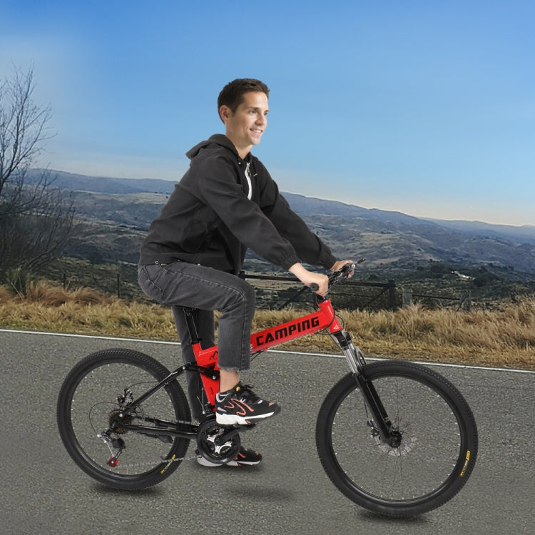 [US Warehouse] 24 inch 21-speed Foldable Mountain Bike with Riding Bag