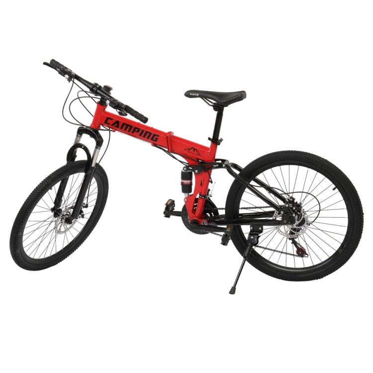 [US Warehouse] 24 inch 21-speed Foldable Mountain Bike with Riding Bag