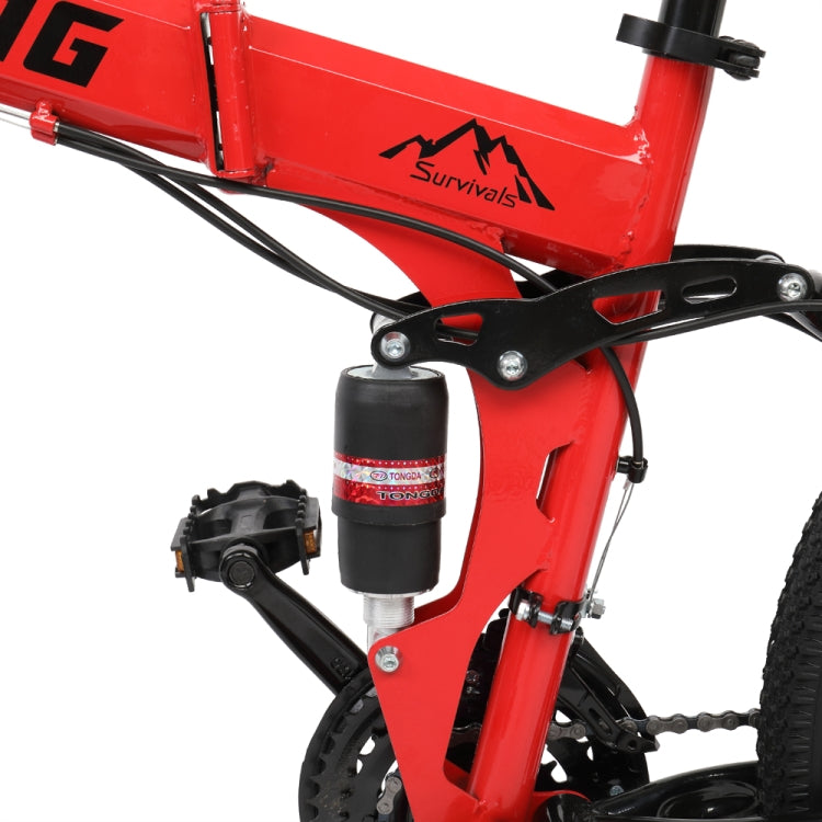 [US Warehouse] 24 inch 21-speed Foldable Mountain Bike with Riding Bag
