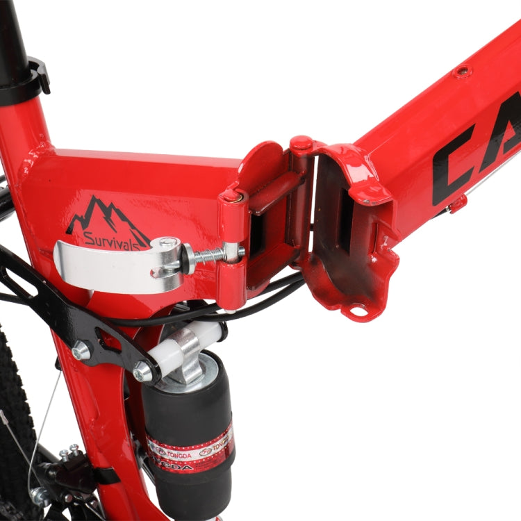 [US Warehouse] 24 inch 21-speed Foldable Mountain Bike with Riding Bag