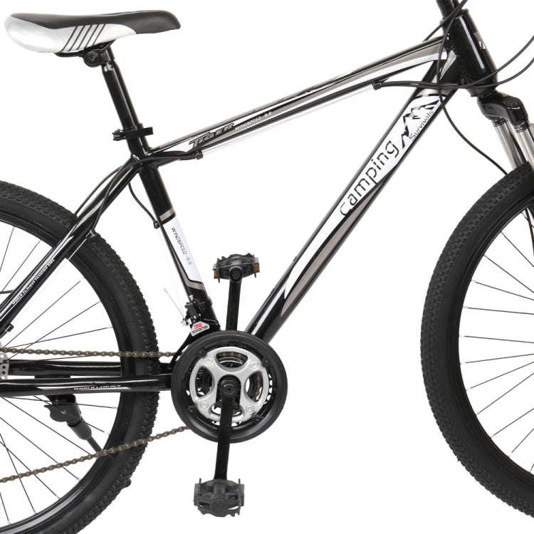 [US Warehouse] 24 inch 21-speed Mountain Bike with Riding Bagï¼ˆBlack Whiteï¼‰