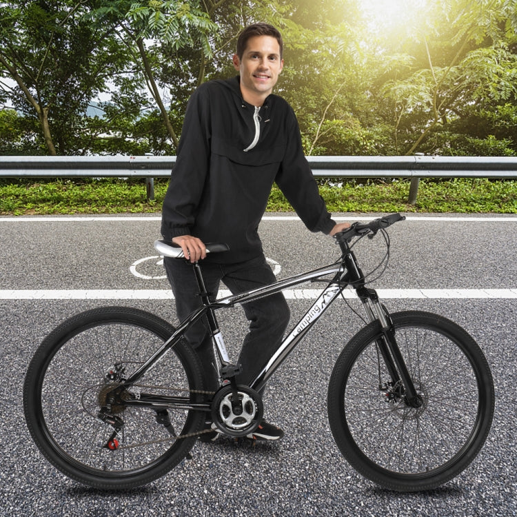 [US Warehouse] 26 inch 21-speed Mountain Bike with Riding Bagï¼ˆBlack Whiteï¼‰