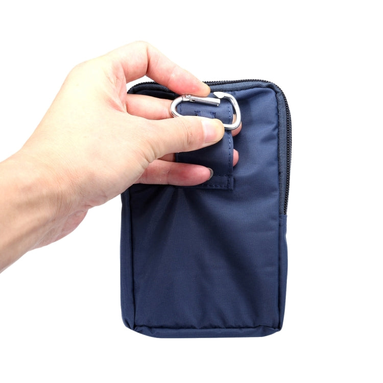 5.7 inch Multifunctional Colorful Stripes Pattern Sports Storage Waist Packs / Waist Bag / Hiking Bag / Camping Bag with Hanging Hook for iPhone 6s Plus / iPhone 6 Plus, Samsung S7 Edge / S7 / S6 Edge+ / A9, LG G5(Dark Blue)