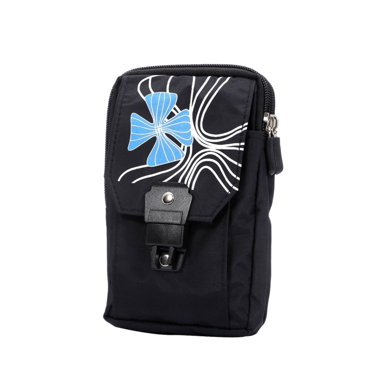 5.7 inch Multifuctional Flow Flower Pattern Sports Storage Waist Packs / Waist Bag / Hiking Bag / Camping Bag with Hanging Hook for iPhone 6s Plus / 6 Plus, Samsung S7 Edge / S7 / S6 Edge+ / A9, LG G5
