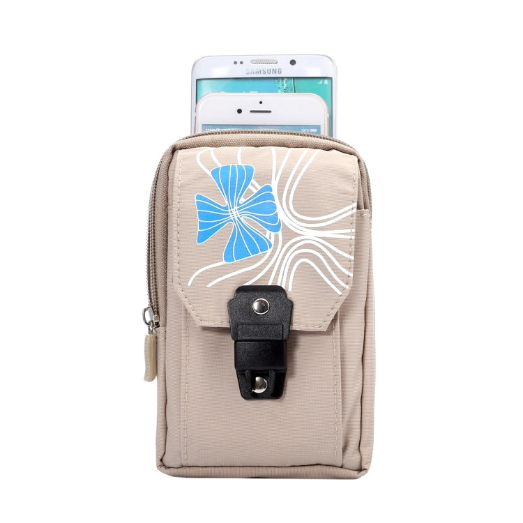 5.7 inch Multifuctional Flow Flower Pattern Sports Storage Waist Packs / Waist Bag / Hiking Bag / Camping Bag with Hanging Hook for iPhone 6s Plus / 6 Plus, Samsung S7 Edge / S7 / S6 Edge+ / A9, LG G5