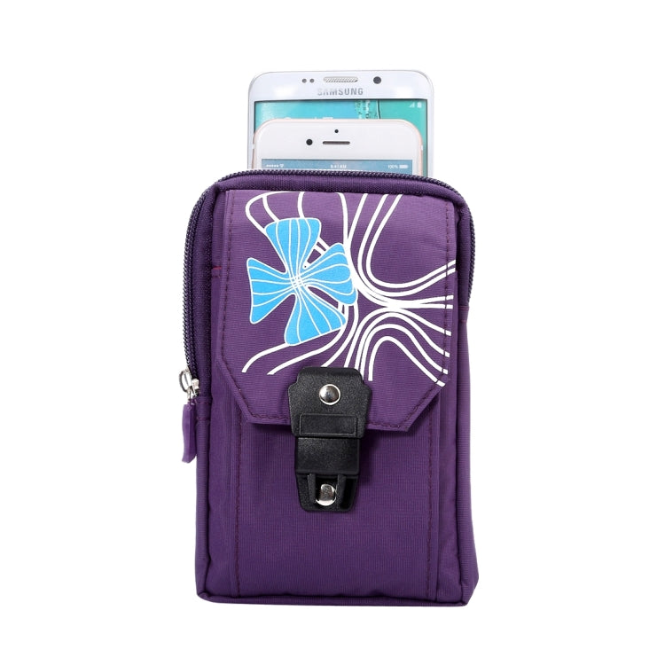 5.7 inch Multifuctional Flow Flower Pattern Sports Storage Waist Packs / Waist Bag / Hiking Bag / Camping Bag with Hanging Hook for iPhone 6s Plus / 6 Plus, Samsung S7 Edge / S7 / S6 Edge+ / A9, LG G5