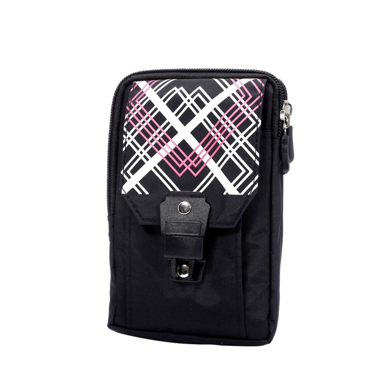5.7 inch Multi-functional Diagonal Pattern Sports Storage Waist Packs / Waist Bag / Hiking Bag / Camping Bag with Hanging Hook for iPhone 6s Plus / 6 Plus, Samsung S7 Edge / S7 / S6 Edge+ / A9, LG G5(Black)