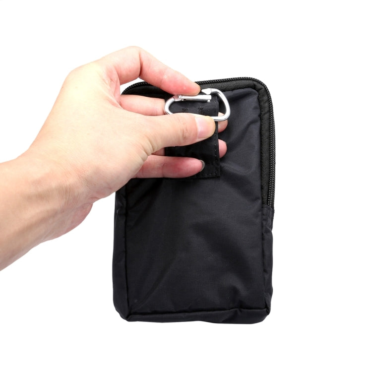5.7 inch Multi-functional Diagonal Pattern Sports Storage Waist Packs / Waist Bag / Hiking Bag / Camping Bag with Hanging Hook for iPhone 6s Plus / 6 Plus, Samsung S7 Edge / S7 / S6 Edge+ / A9, LG G5(Black)