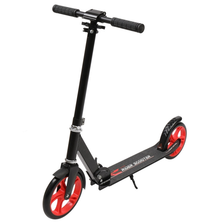 [US Warehouse] Armrest and Height Adjustable Foldable Two-wheel Scooter (Black Red)