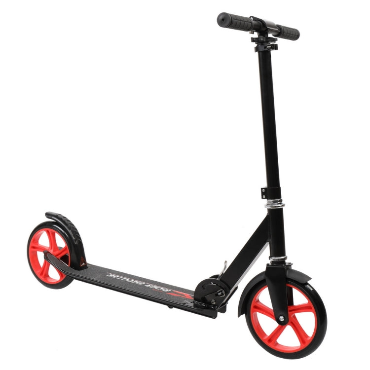 [US Warehouse] Armrest and Height Adjustable Foldable Two-wheel Scooter (Black Red)