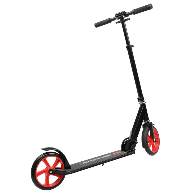 [US Warehouse] Armrest and Height Adjustable Foldable Two-wheel Scooter (Black Red)