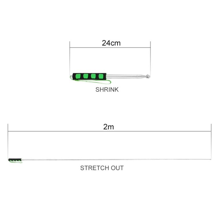 10 PCS 1.4M 7 Knots Multi-function Telescopic Stainless Steel Sponge Teaching Stick Guide Flagpole Signal Flag, Random Color Delivery