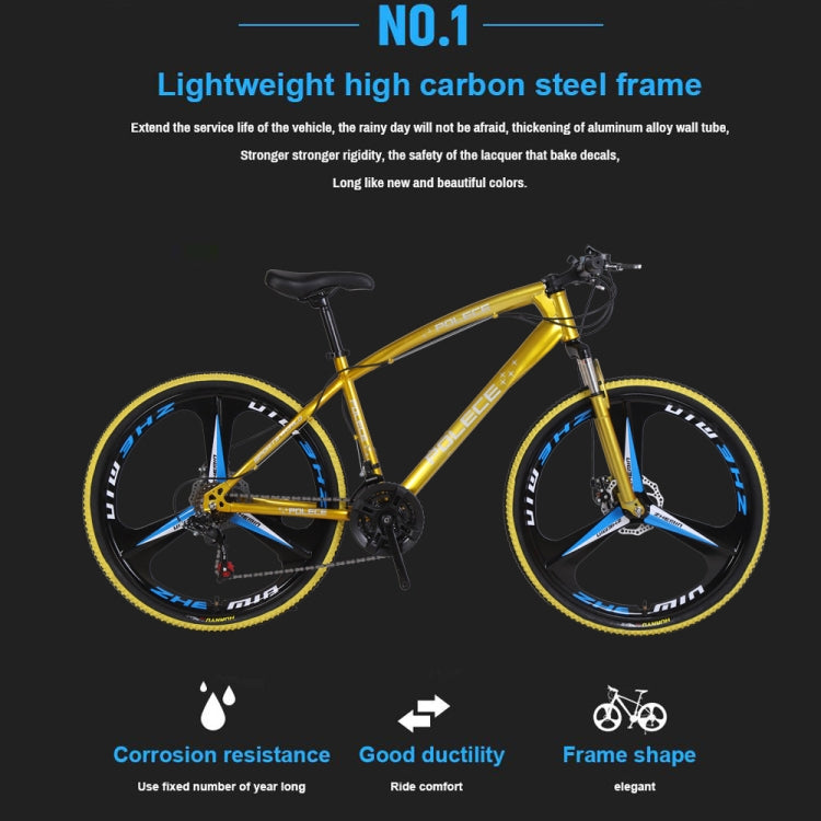 [US Warehouse] 26 inch Full Suspension 21-speed Aluminum Alloy Frame Road Bikes Mountain Bikes(Yellow)