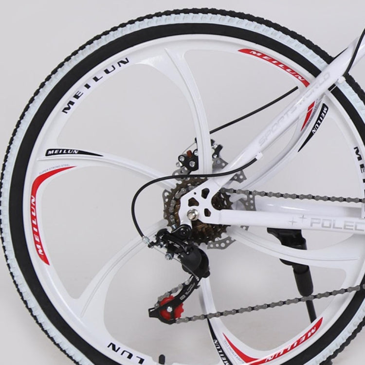 [US Warehouse] 26 inch Full Suspension 21-speed Aluminum Alloy Frame Road Bikes Mountain Bikes(White)
