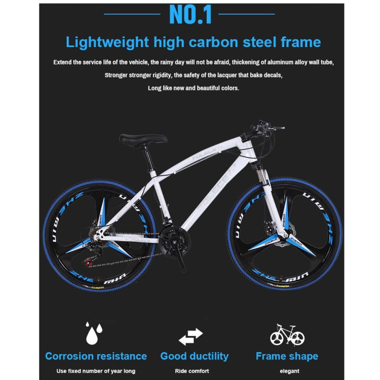 [US Warehouse] 26 inch Full Suspension 21-speed Aluminum Alloy Frame Road Bikes Mountain Bikes(White)