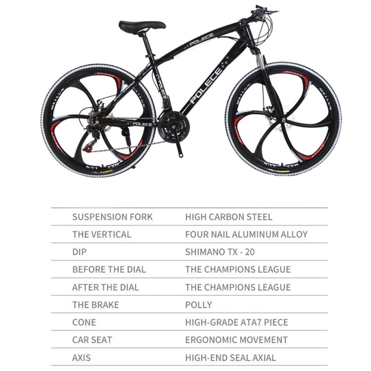 [US Warehouse] 26 inch Full Suspension 21-speed Aluminum Alloy Frame Road Bikes Mountain Bikes(Black)