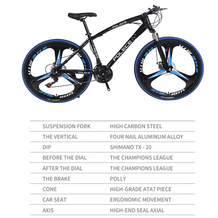 [US Warehouse] 26 inch Full Suspension 21-speed Aluminum Alloy Frame Road Bikes Mountain Bikes(Black Blue)