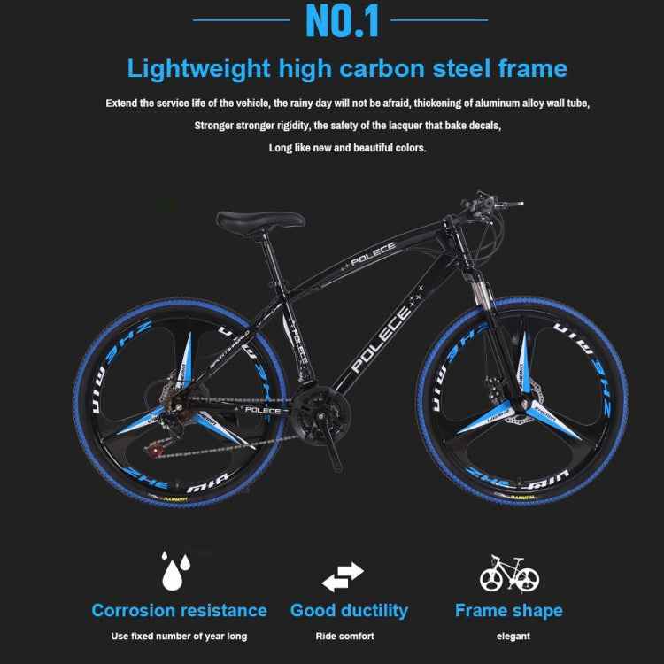 [US Warehouse] 26 inch Full Suspension 21-speed Aluminum Alloy Frame Road Bikes Mountain Bikes(Black Blue)