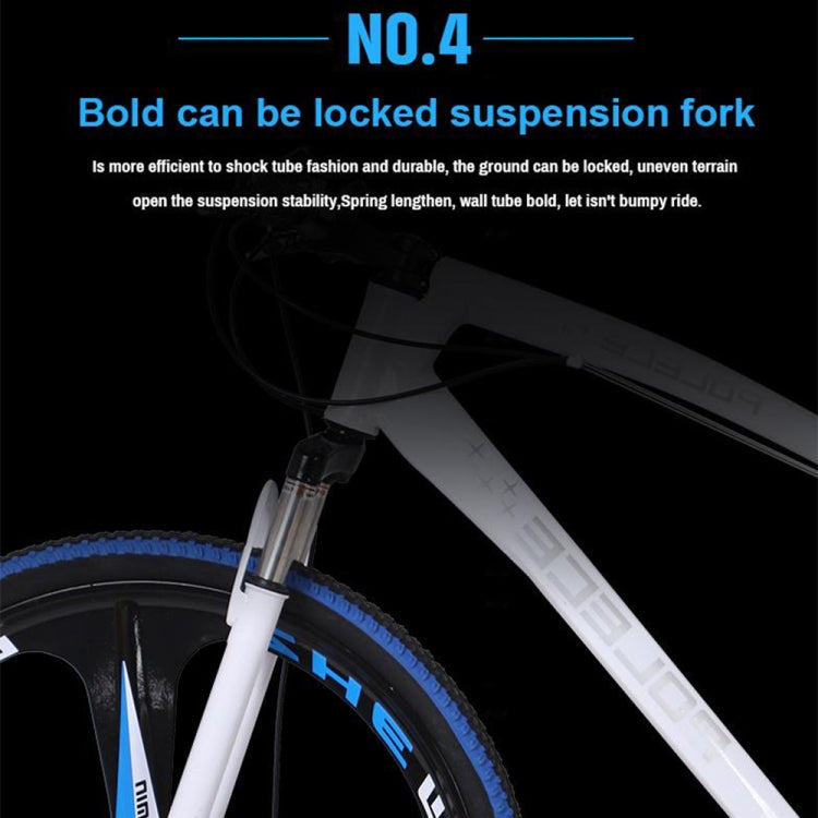 [US Warehouse] 26 inch Full Suspension 21-speed Aluminum Alloy Frame Road Bikes Mountain Bikes(Black Blue)
