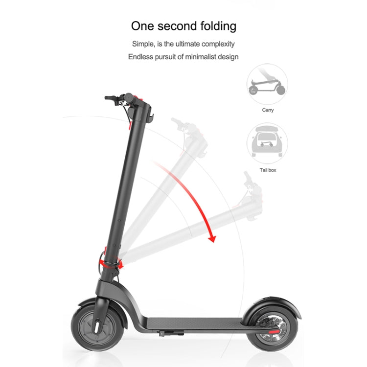 [US Warehouse] X7 Outdoor Waterproof Foldable Off-road Scooter with 8.5 inch Vacuum Tires & LCD Display& LED Lights & 6.4AH Lithium Battery, Load-bearing: 20-100kg (Black)