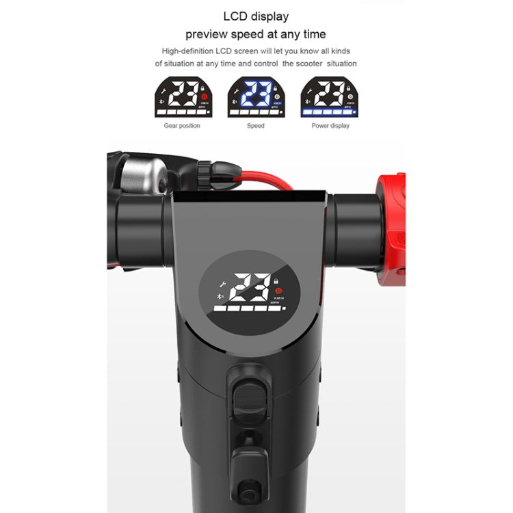 [EU Warehouse] X7 Outdoor Waterproof Foldable Off-road Scooter with 8.5 inch Vacuum Tires & LCD Display& LED Lights & 6.4AH Lithium Battery, Load-bearing: 20-100kg (Black)