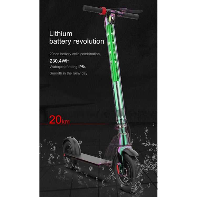 [EU Warehouse] X7 Outdoor Waterproof Foldable Off-road Scooter with 10 inch Vacuum Tires & LCD Display & LED Lights & 6.4AH Lithium Battery, Load-bearing: 20-100kg (Black)