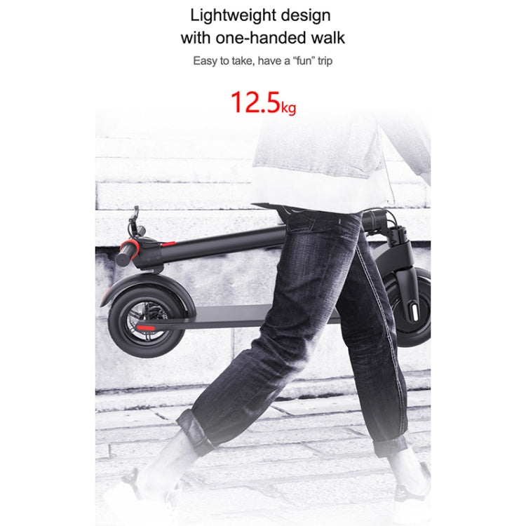 [EU Warehouse] X7 Outdoor Waterproof Foldable Off-road Scooter with 10 inch Vacuum Tires & LCD Display & LED Lights & 6.4AH Lithium Battery, Load-bearing: 20-100kg (Black)