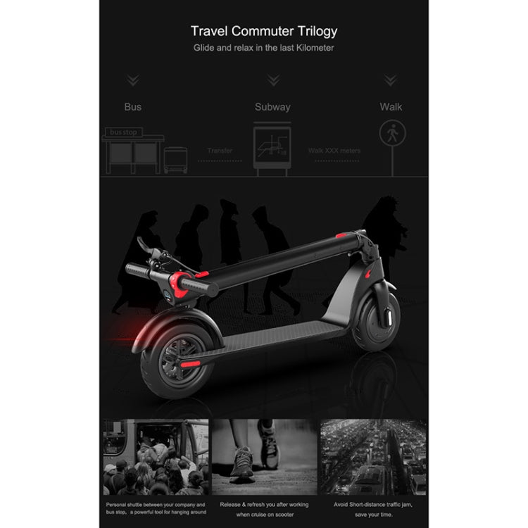 [EU Warehouse] X7 Outdoor Waterproof Foldable Off-road Scooter with 10 inch Vacuum Tires & LCD Display & LED Lights & 6.4AH Lithium Battery, Load-bearing: 20-100kg (Black)