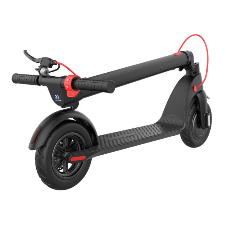 [EU Warehouse] X7 Outdoor Waterproof Foldable Off-road Scooter with 10 inch Vacuum Tires & LCD Display & LED Lights & 6.4AH Lithium Battery, Load-bearing: 20-100kg (Black)
