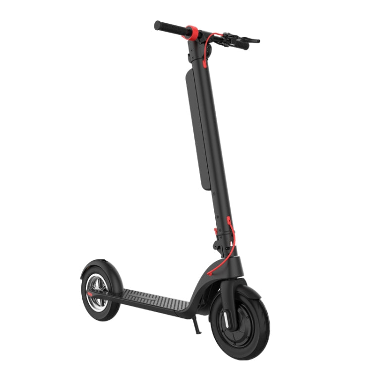 [US Warehouse] X8 Outdoor Waterproof Foldable Electric Scooter with 10 inch Vacuum Tires & LCD Display & LED Lights & 10AH Lithium Battery, Load-bearing: 20-100kg (Black)