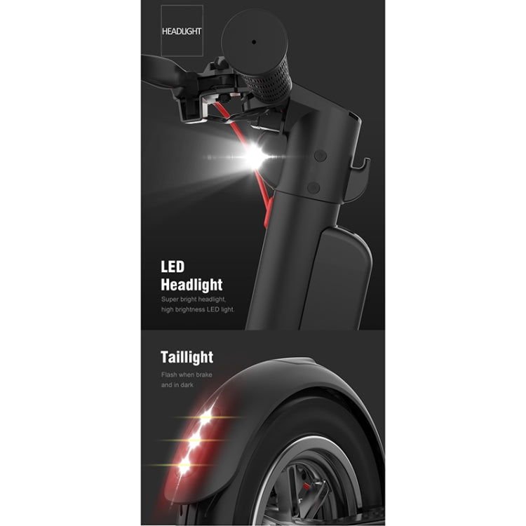 [US Warehouse] X8 Outdoor Waterproof Foldable Electric Scooter with 10 inch Vacuum Tires & LCD Display & LED Lights & 10AH Lithium Battery, Load-bearing: 20-100kg (Black)