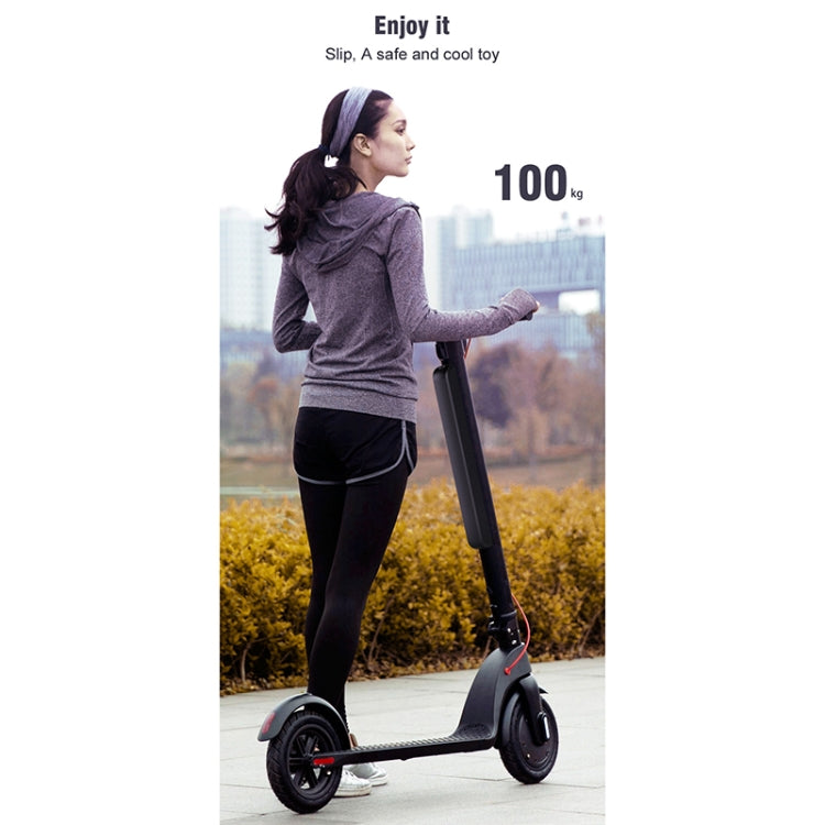 [US Warehouse] X8 Outdoor Waterproof Foldable Electric Scooter with 10 inch Vacuum Tires & LCD Display & LED Lights & 10AH Lithium Battery, Load-bearing: 20-100kg (Black)