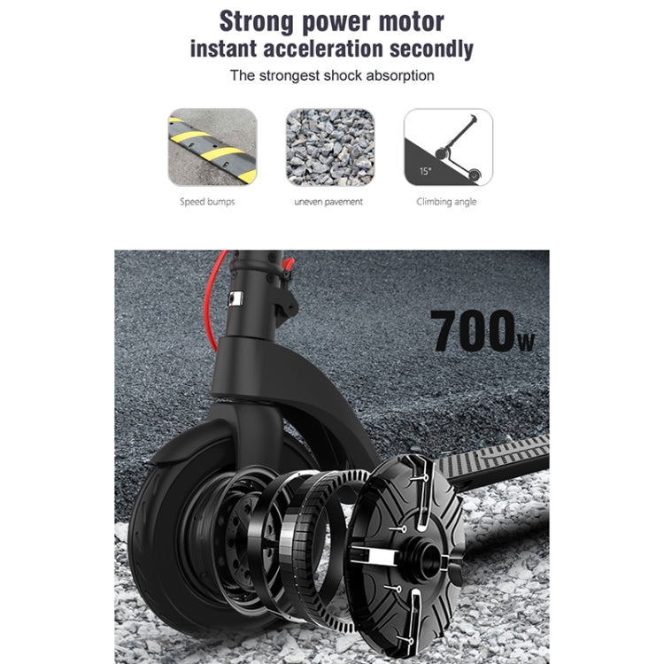 [EU Warehouse] X8 Outdoor Waterproof Foldable Electric Scooter with 10 inch Vacuum Tires & LCD Display & LED Lights & 10AH Lithium Battery, Load-bearing: 20-100kg (Black)