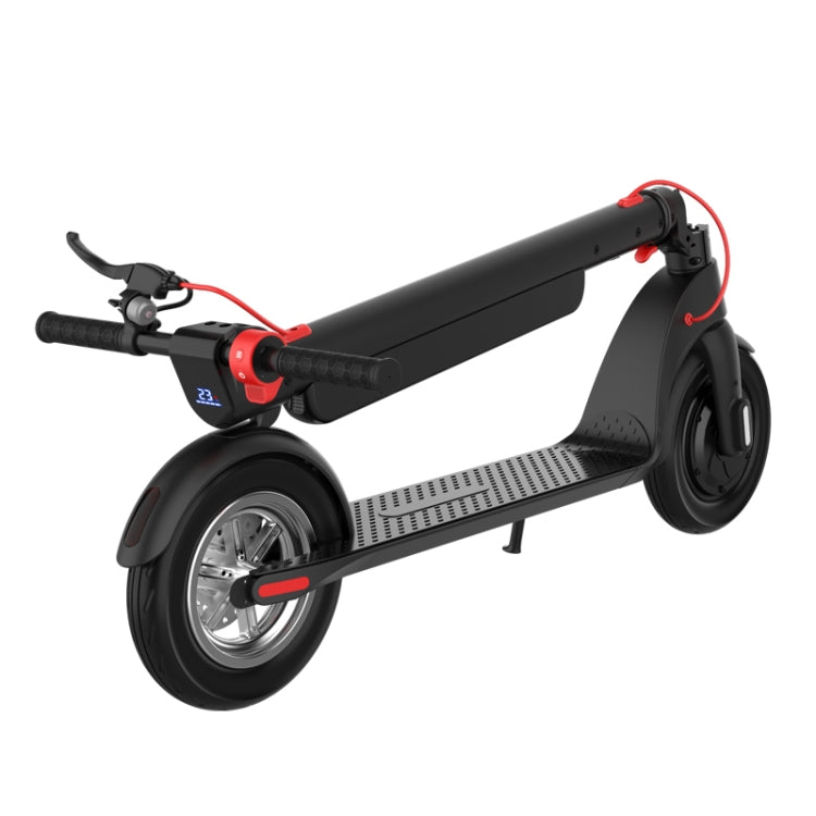 [EU Warehouse] X8 Outdoor Waterproof Foldable Electric Scooter with 10 inch Vacuum Tires & LCD Display & LED Lights & 10AH Lithium Battery, Load-bearing: 20-100kg (Black)