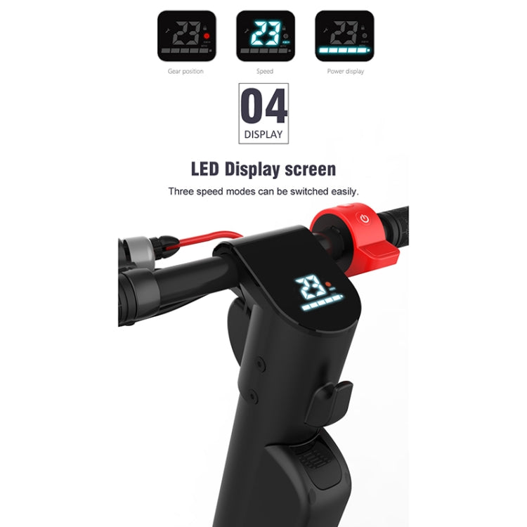 [EU Warehouse] X8 Outdoor Waterproof Foldable Electric Scooter with 10 inch Vacuum Tires & LCD Display & LED Lights & 10AH Lithium Battery, Load-bearing: 20-100kg (Black)