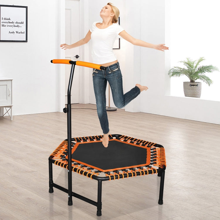 [US Warehouse] Indoor and Outdoor Hexagonal Trampolines with Retractable T-shaped Handles, Size: 50.39x41.73 inch