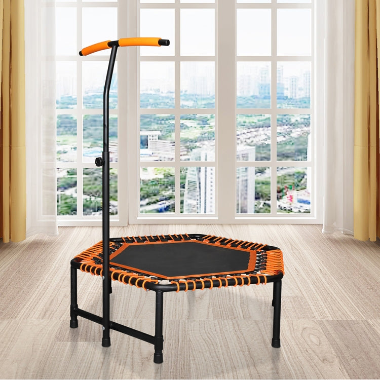 [US Warehouse] Indoor and Outdoor Hexagonal Trampolines with Retractable T-shaped Handles, Size: 50.39x41.73 inch