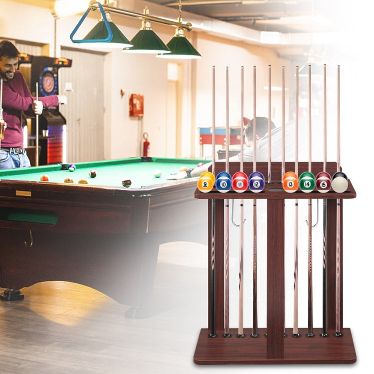 [US Warehouse] 10-hole Wooden Floor-standing Billiard Cue Holder