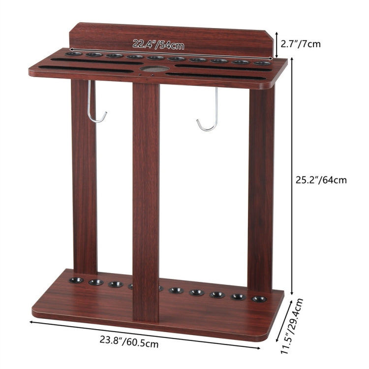 [US Warehouse] 10-hole Wooden Floor-standing Billiard Cue Holder