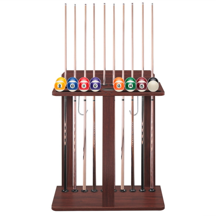 [US Warehouse] 10-hole Wooden Floor-standing Billiard Cue Holder