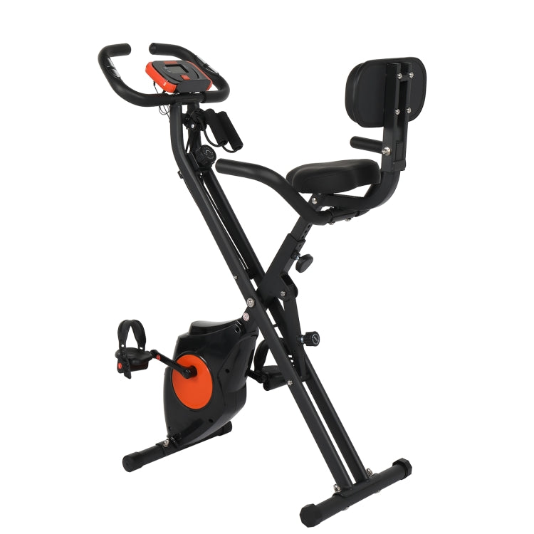 [US Warehouse] Home Foldable Exercise Bike with 3.31 lbs Magnetic Control Flywheel & Electronic Instrument & Adjustable Seat & Backrest